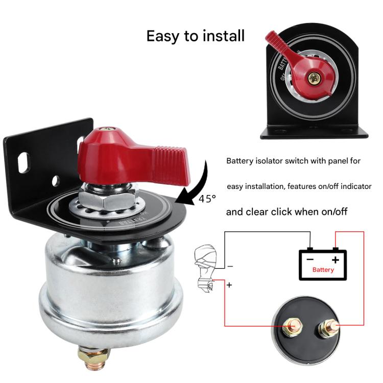 12-24V 200A High Current Battery Disconnect Switch with Bracket(Blue Handle) - Car Switches by buy2fix | Online Shopping UK | buy2fix