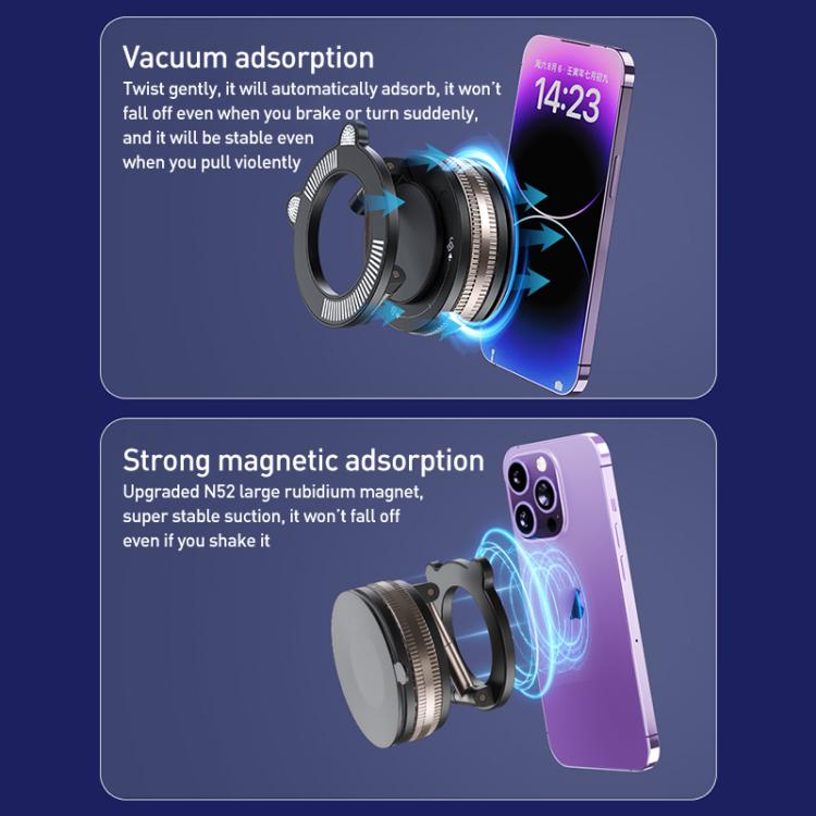 J33 Vacuum Adsorption Magnetic Car Phone Holder(White) - Universal Car Holders by buy2fix | Online Shopping UK | buy2fix
