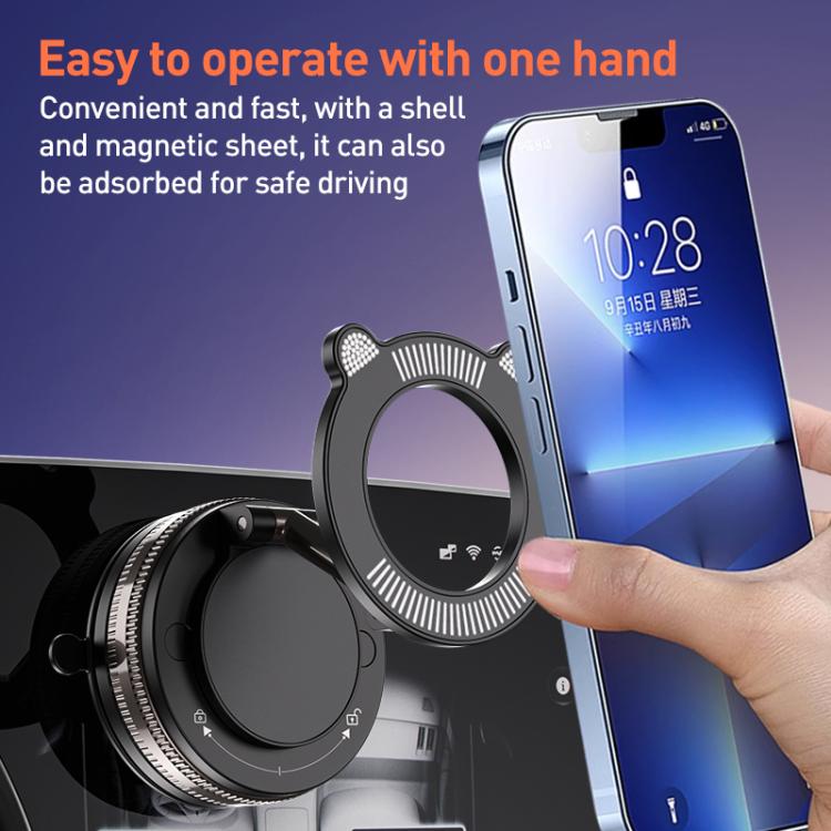 J33 Vacuum Adsorption Magnetic Car Phone Holder(White) - Universal Car Holders by buy2fix | Online Shopping UK | buy2fix