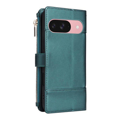 For Google Pixel 10 / 10 Pro Crossbody Strap RFID Blocking Zipper Wallet Leather Phone Case(Green) - Google Cases by buy2fix | Online Shopping UK | buy2fix
