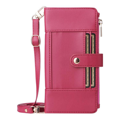 For Google Pixel 10 / 10 Pro Crossbody Strap RFID Blocking Zipper Wallet Leather Phone Case(Red) - Google Cases by buy2fix | Online Shopping UK | buy2fix