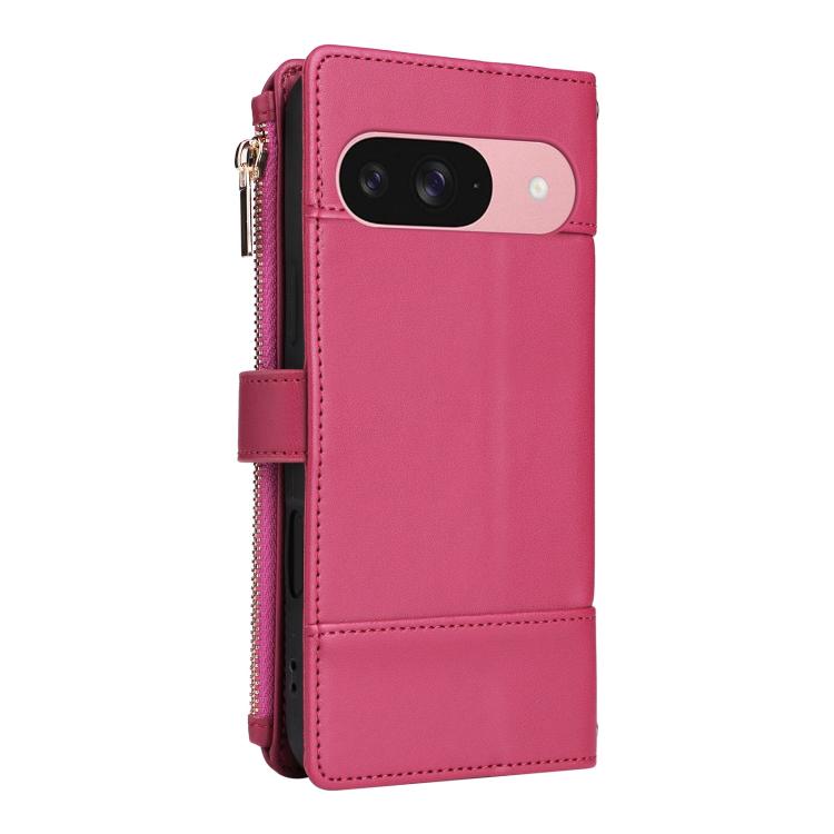 For Google Pixel 10 / 10 Pro Crossbody Strap RFID Blocking Zipper Wallet Leather Phone Case(Red) - Google Cases by buy2fix | Online Shopping UK | buy2fix
