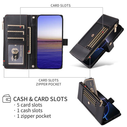 For Google Pixel 10 Pro XL Crossbody Strap RFID Blocking Zipper Wallet Leather Phone Case(Black) - Google Cases by buy2fix | Online Shopping UK | buy2fix