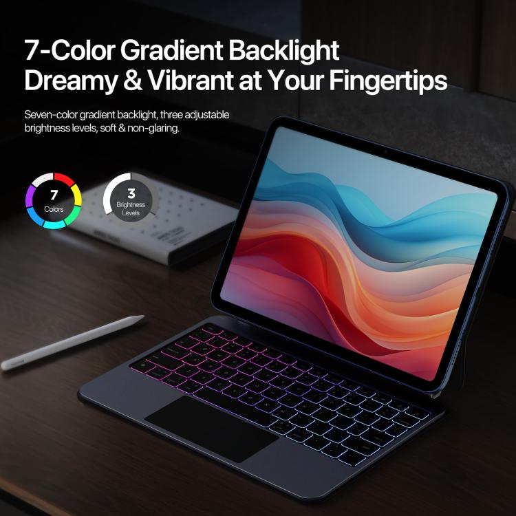 For iPad 2025 / 2022 DUX DUCIS MK Pro Series Floating Magnetic Keyboard Tablet Leather Case(Black) - Universal by DUX DUCIS | Online Shopping UK | buy2fix