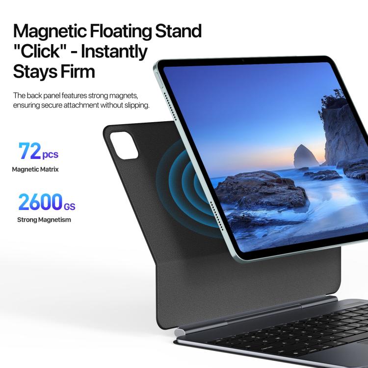 For iPad Air 13 2025 / iPad Pro 12.9 2022 DUX DUCIS MK Pro Series Floating Magnetic Keyboard Tablet Leather Case(Black) - For iPad Pro by DUX DUCIS | Online Shopping UK | buy2fix