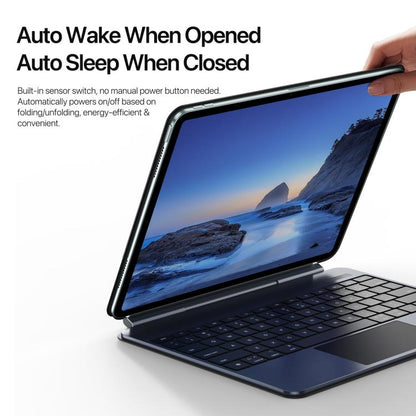 For iPad Air 13 2025 / iPad Pro 12.9 2022 DUX DUCIS MK Pro Series Floating Magnetic Keyboard Tablet Leather Case(Black) - For iPad Pro by DUX DUCIS | Online Shopping UK | buy2fix