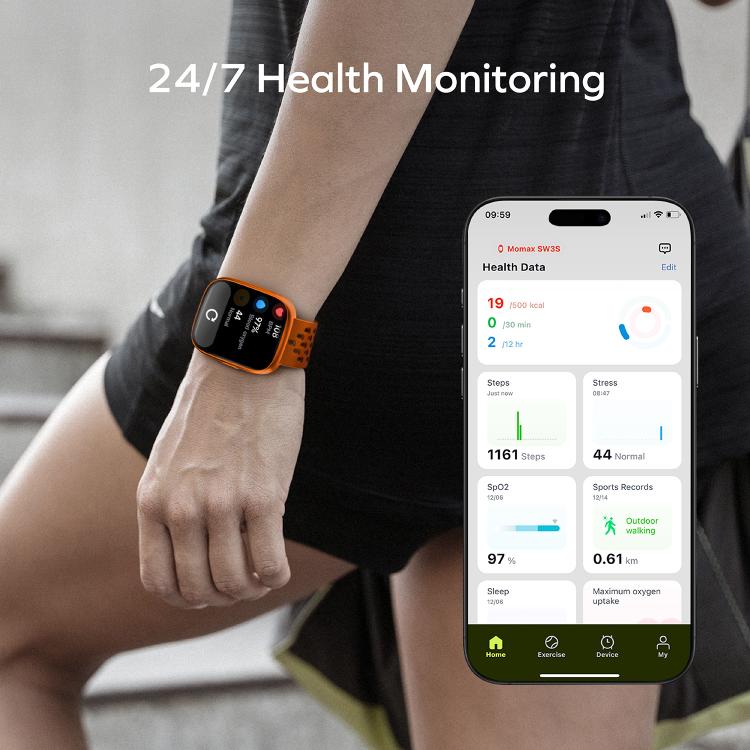 MOMAX SW1S 1.83 inch Screen IP68 Waterproof Smart Sports Watch(Orange) - Smart Watches by MOMAX | Online Shopping UK | buy2fix