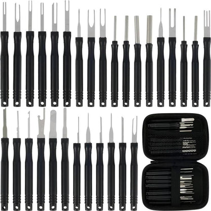 30pcs / Set Car Wire Harness Terminal Pin Removal Tool(Black Long Handle) - Booster Cable & Clip by buy2fix | Online Shopping UK | buy2fix