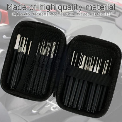 30pcs / Set Car Wire Harness Terminal Pin Removal Tool(Black Long Handle) - Booster Cable & Clip by buy2fix | Online Shopping UK | buy2fix