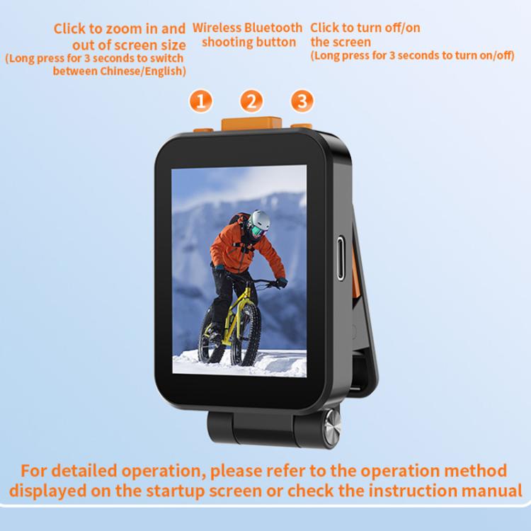 RK-X40G Mini Rear Selfie Screen Sound Version with Clip(Black) - Others Accessories by buy2fix | Online Shopping UK | buy2fix