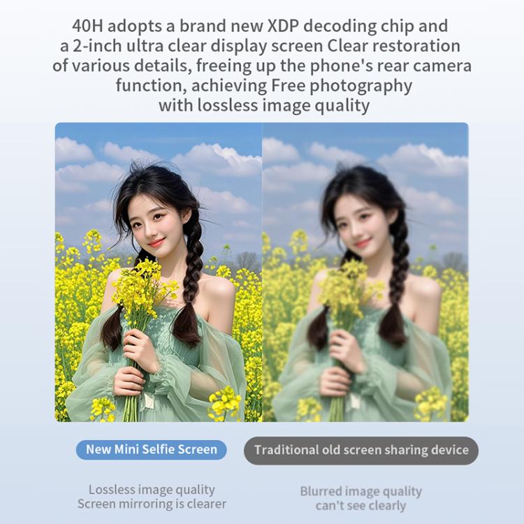 RK-X40H Mini Rear Selfie Screen Sync Sound Version(White) - Others Accessories by buy2fix | Online Shopping UK | buy2fix