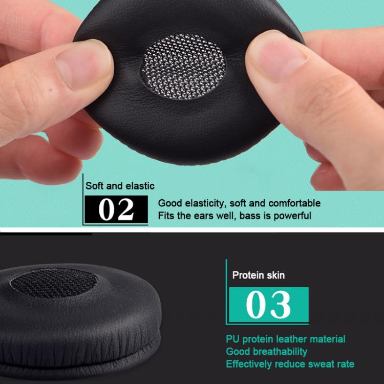 2pcs Protein Leather Replacement Earpads For AKG Y40 / Y45 / Y45BT(Black) - Earmuff & Pad by buy2fix | Online Shopping UK | buy2fix