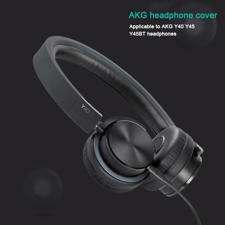 2pcs Protein Leather Replacement Earpads For AKG Y40 / Y45 / Y45BT(Black) - Earmuff & Pad by buy2fix | Online Shopping UK | buy2fix