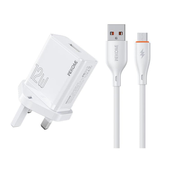 UK Plug  WK WP-U76 Kinkong 12W USB Charger Set(with Micro Cable)
