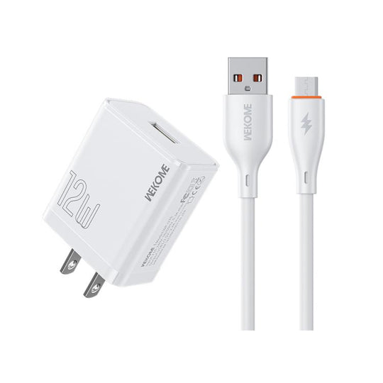 US Plug WK WP-U76 Kinkong 12W USB Charger Set(with Micro Cable)