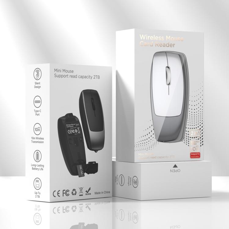 HXSJ M109 Mini Wireless Mouse, 3D Right, TF Card Reader, 4D Mute Buttons(Light Green) - Wireless Mice by HXSJ | Online Shopping UK | buy2fix