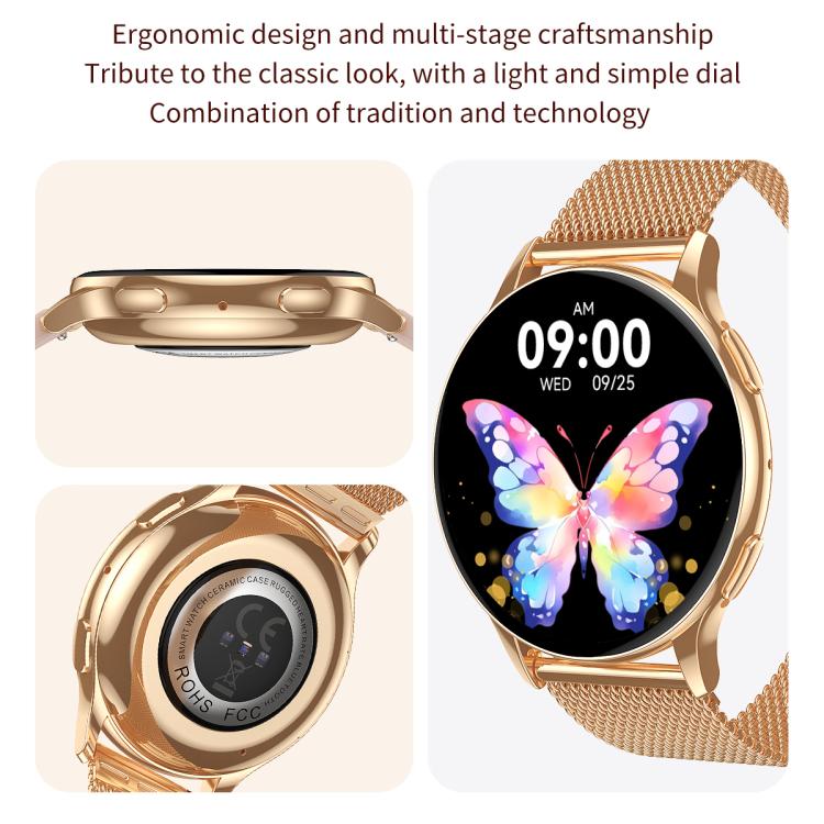 CY29 1.32 inch AMOLED Screen Female Smart Watch Supports COFIT APP(Gold Pink) - Smart Watches by buy2fix | Online Shopping UK | buy2fix