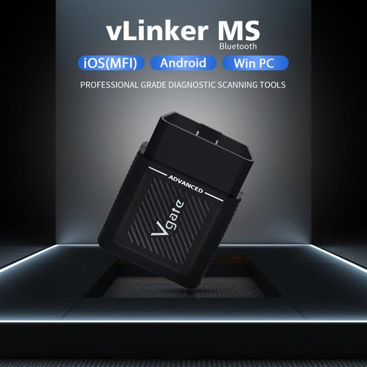 Vgate vLinker MS 12V / 24V Bluetooth Car OBD2 Scanner(Black) - Code Readers & Scan Tools by Vgate | Online Shopping UK | buy2fix