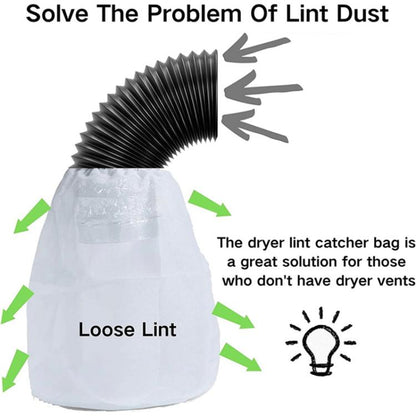 3pcs/Pack Dryer Vent Lint Trap Dryer Vent Duct Lint Bag(White) - Dryer Parts by buy2fix | Online Shopping UK | buy2fix