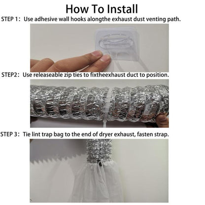 3pcs/Pack Dryer Vent Lint Trap Dryer Vent Duct Lint Bag(White) - Dryer Parts by buy2fix | Online Shopping UK | buy2fix