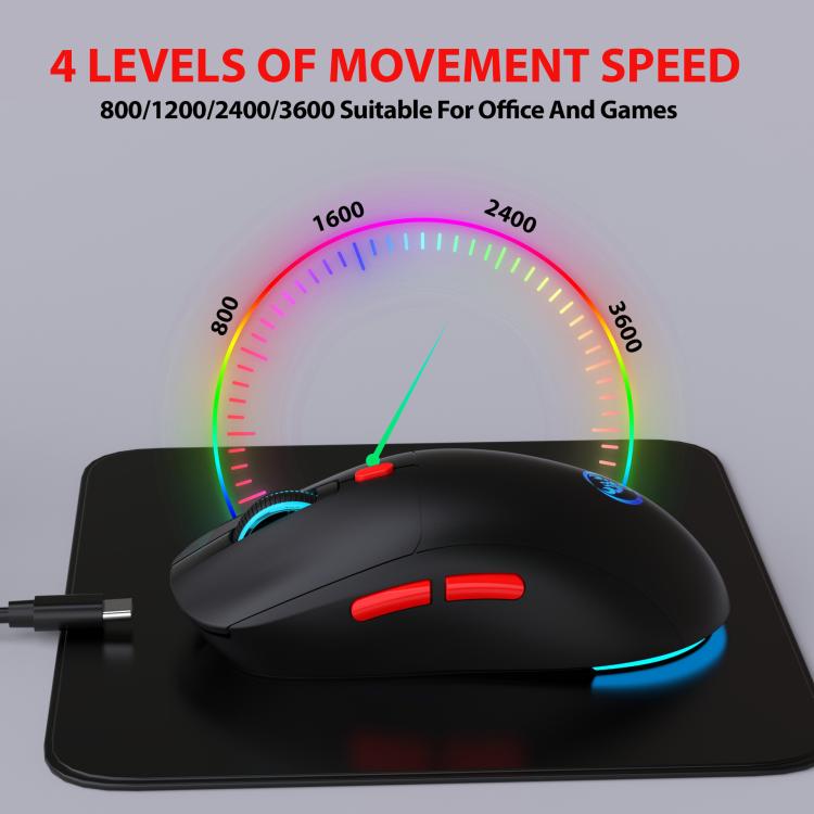 HXSJ T20 2.4GHz Rechargeable Wireless Mouse(Black) - Wireless Mice by HXSJ | Online Shopping UK | buy2fix