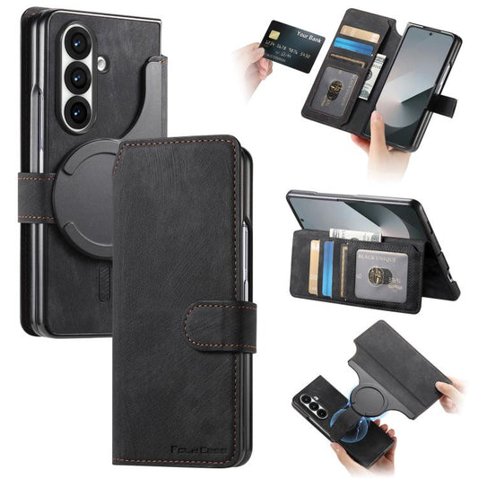For Samsung Galax Z Fold7 5G CaseNeo MagSafe RFID Anti-theft Retro Leather Phone Case(Black) - Galaxy Z Fold7 5G Cases by CaseNeo | Online Shopping UK | buy2fix