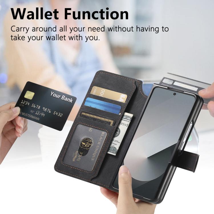 For Samsung Galax Z Fold7 5G CaseNeo MagSafe RFID Anti-theft Retro Leather Phone Case(Black) - Galaxy Z Fold7 5G Cases by CaseNeo | Online Shopping UK | buy2fix