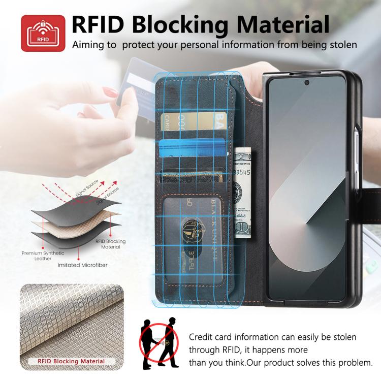 For Samsung Galax Z Fold7 5G CaseNeo MagSafe RFID Anti-theft Retro Leather Phone Case(Black) - Galaxy Z Fold7 5G Cases by CaseNeo | Online Shopping UK | buy2fix