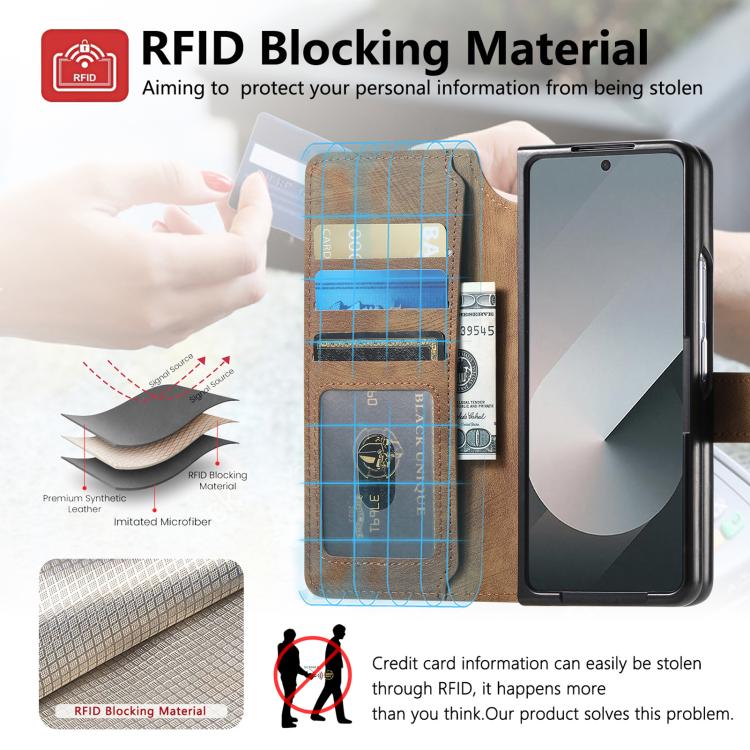 For Samsung Galax Z Fold7 5G CaseNeo MagSafe RFID Anti-theft Retro Leather Phone Case(Brown) - Galaxy Z Fold7 5G Cases by CaseNeo | Online Shopping UK | buy2fix