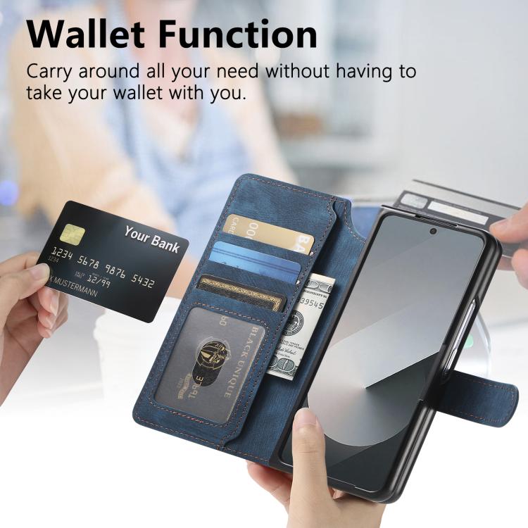 For Samsung Galax Z Fold7 5G CaseNeo MagSafe RFID Anti-theft Retro Leather Phone Case(Blue) - Galaxy Z Fold7 5G Cases by CaseNeo | Online Shopping UK | buy2fix