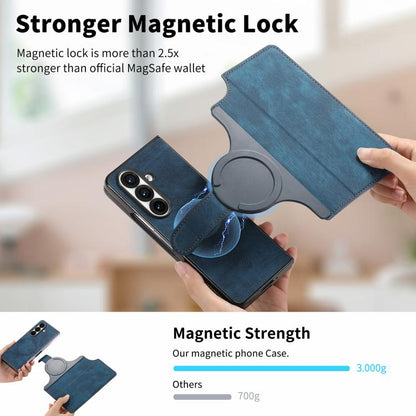 For Samsung Galax Z Fold7 5G CaseNeo MagSafe RFID Anti-theft Retro Leather Phone Case(Blue) - Galaxy Z Fold7 5G Cases by CaseNeo | Online Shopping UK | buy2fix