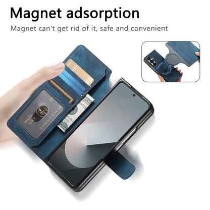 For Samsung Galax Z Fold7 5G CaseNeo MagSafe RFID Anti-theft Retro Leather Phone Case(Blue) - Galaxy Z Fold7 5G Cases by CaseNeo | Online Shopping UK | buy2fix