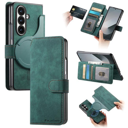 For Samsung Galax Z Fold7 5G CaseNeo MagSafe RFID Anti-theft Retro Leather Phone Case(Green) - Galaxy Z Fold7 5G Cases by CaseNeo | Online Shopping UK | buy2fix