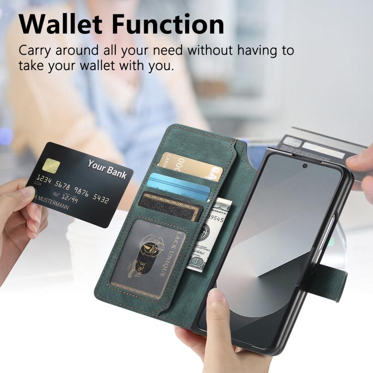 For Samsung Galax Z Fold7 5G CaseNeo MagSafe RFID Anti-theft Retro Leather Phone Case(Green) - Galaxy Z Fold7 5G Cases by CaseNeo | Online Shopping UK | buy2fix