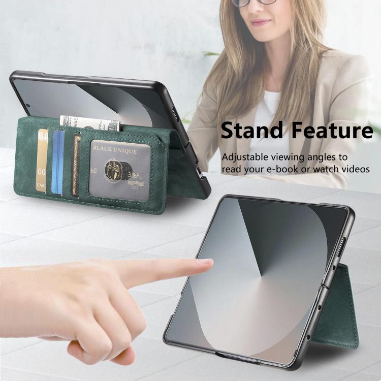 For Samsung Galax Z Fold7 5G CaseNeo MagSafe RFID Anti-theft Retro Leather Phone Case(Green) - Galaxy Z Fold7 5G Cases by CaseNeo | Online Shopping UK | buy2fix