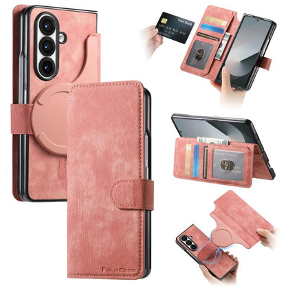 For Samsung Galax Z Fold7 5G CaseNeo MagSafe RFID Anti-theft Retro Leather Phone Case(Pink) - Galaxy Z Fold7 5G Cases by CaseNeo | Online Shopping UK | buy2fix