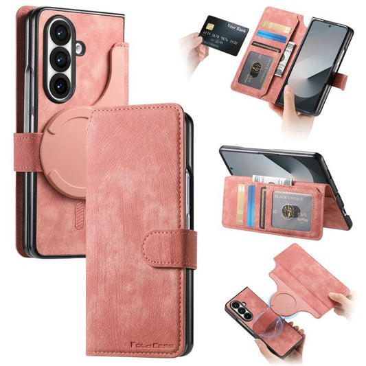 For Samsung Galax Z Fold7 5G CaseNeo MagSafe RFID Anti-theft Retro Leather Phone Case(Pink) - Galaxy Z Fold7 5G Cases by CaseNeo | Online Shopping UK | buy2fix