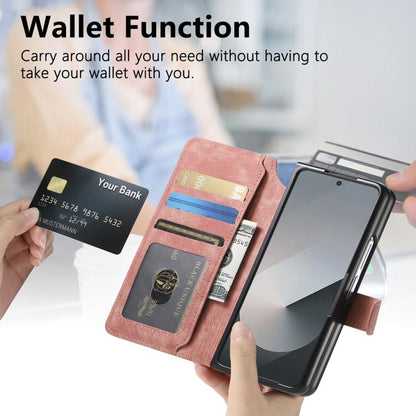 For Samsung Galax Z Fold7 5G CaseNeo MagSafe RFID Anti-theft Retro Leather Phone Case(Pink) - Galaxy Z Fold7 5G Cases by CaseNeo | Online Shopping UK | buy2fix