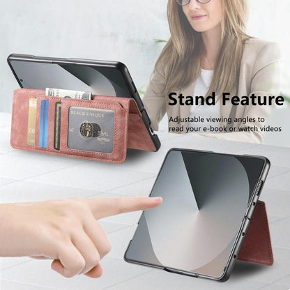 For Samsung Galax Z Fold7 5G CaseNeo MagSafe RFID Anti-theft Retro Leather Phone Case(Pink) - Galaxy Z Fold7 5G Cases by CaseNeo | Online Shopping UK | buy2fix