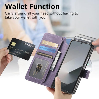 For Samsung Galax Z Fold7 5G CaseNeo MagSafe RFID Anti-theft Retro Leather Phone Case(Purple) - Galaxy Z Fold7 5G Cases by CaseNeo | Online Shopping UK | buy2fix