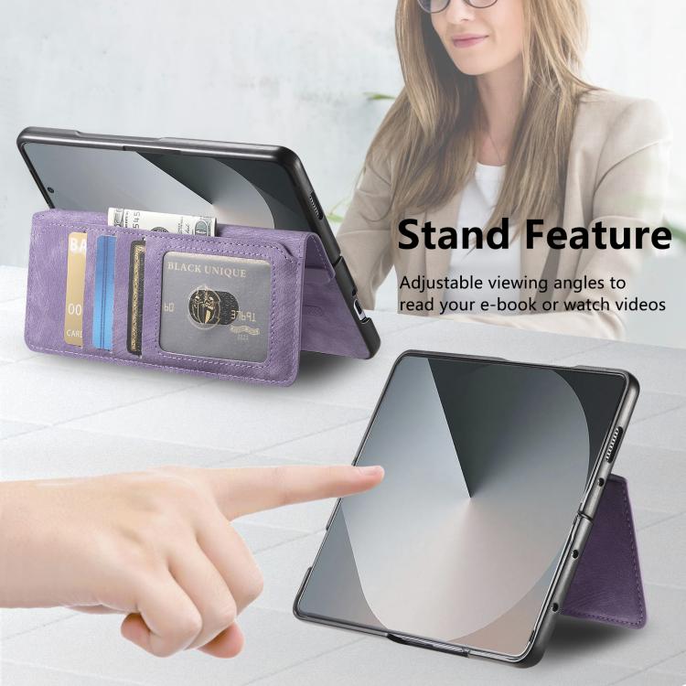 For Samsung Galax Z Fold7 5G CaseNeo MagSafe RFID Anti-theft Retro Leather Phone Case(Purple) - Galaxy Z Fold7 5G Cases by CaseNeo | Online Shopping UK | buy2fix
