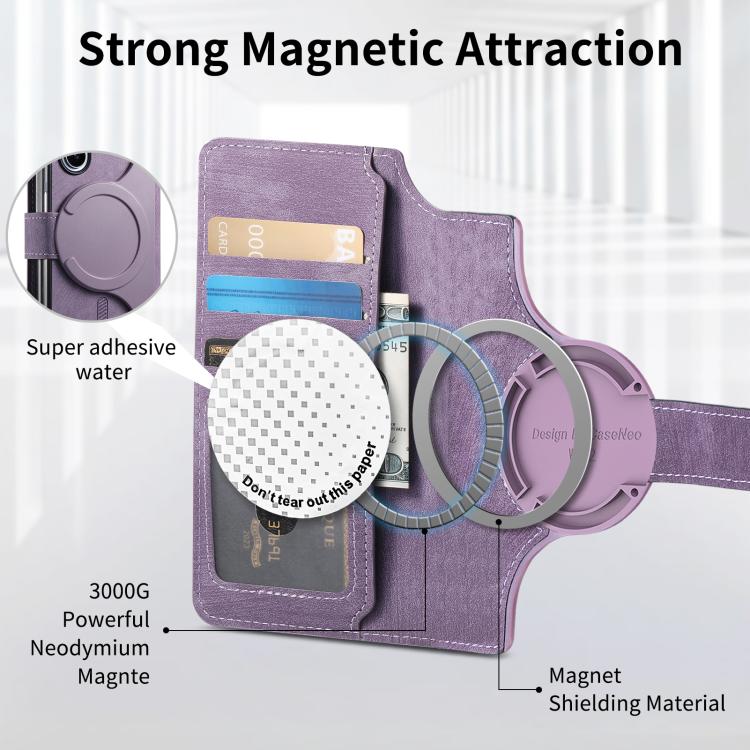 For Samsung Galax Z Fold7 5G CaseNeo MagSafe RFID Anti-theft Retro Leather Phone Case(Purple) - Galaxy Z Fold7 5G Cases by CaseNeo | Online Shopping UK | buy2fix