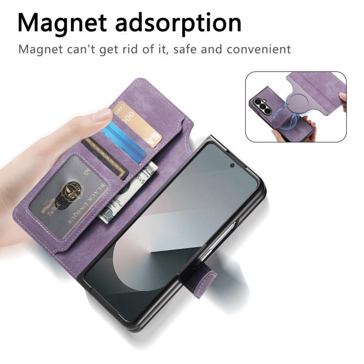 For Samsung Galax Z Fold7 5G CaseNeo MagSafe RFID Anti-theft Retro Leather Phone Case(Purple) - Galaxy Z Fold7 5G Cases by CaseNeo | Online Shopping UK | buy2fix