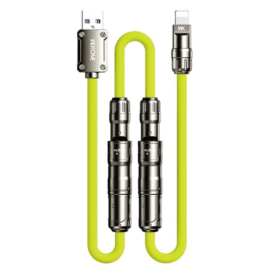 WK WDC-77 Convertible 3 in 1 240W Ultra-Fast ChargingTrue Silicone Data Cable, Interface:6 in 1(Green)