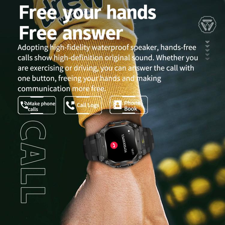 HT34 1.75 inch IPS Screen 3ATM Outdoor Sports BT Smart Watch(Camouflage) - Smart Watches by buy2fix | Online Shopping UK | buy2fix