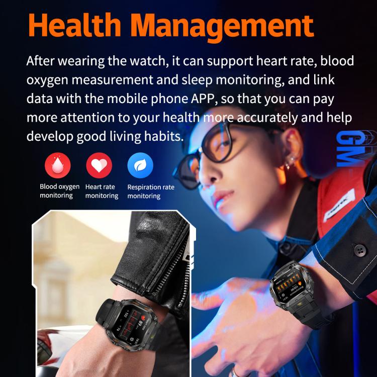 HT34 1.75 inch IPS Screen 3ATM Outdoor Sports BT Smart Watch(Black) - Smart Watches by buy2fix | Online Shopping UK | buy2fix