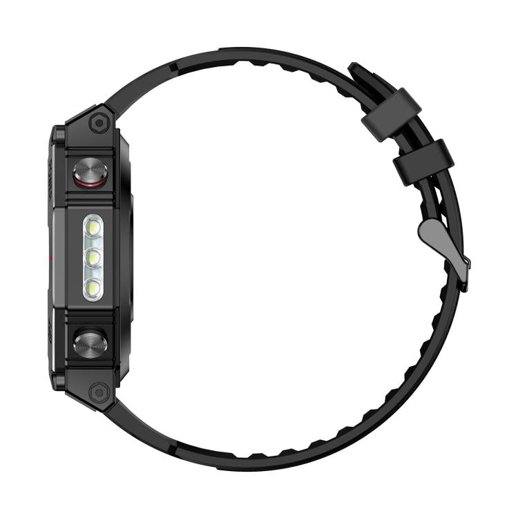 KC91 1.39 inch IPS Screen 3ATM Outdoor GPS Smart Watch with Flashlight(Black) - Smart Watches by buy2fix | Online Shopping UK | buy2fix