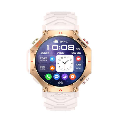 KC91 1.39 inch IPS Screen 3ATM Outdoor GPS Smart Watch with Flashlight(Pink) - Smart Watches by buy2fix | Online Shopping UK | buy2fix