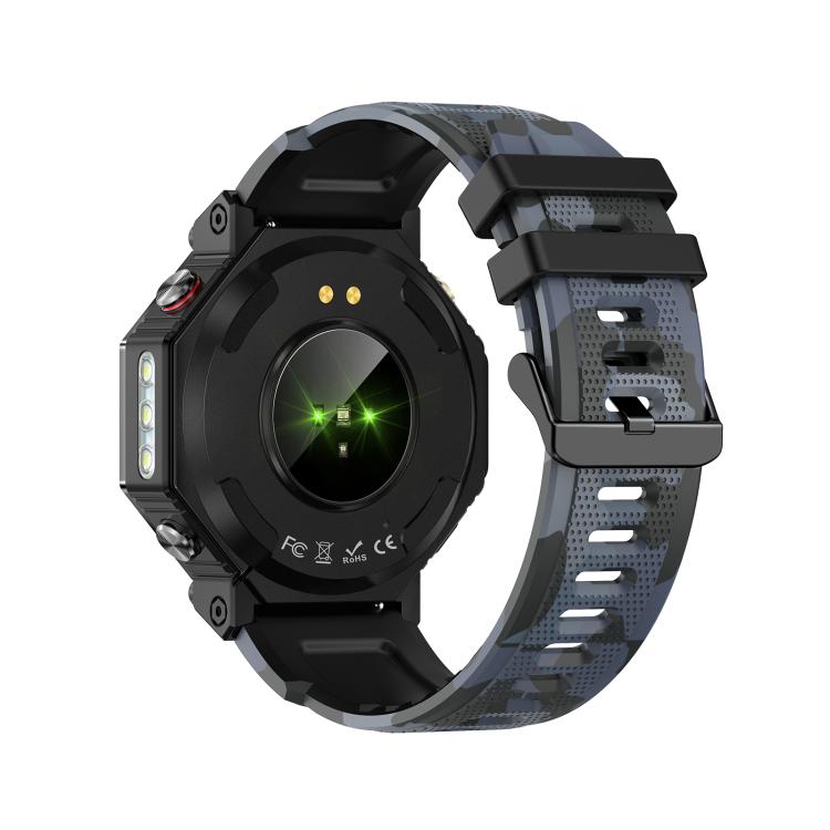 KC91 1.39 inch IPS Screen 3ATM Outdoor GPS Smart Watch with Flashlight(Camouflage) - Smart Watches by buy2fix | Online Shopping UK | buy2fix