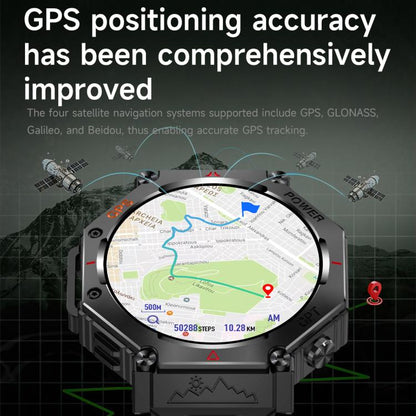 KC91 1.39 inch IPS Screen 3ATM Outdoor GPS Smart Watch with Flashlight(Pink) - Smart Watches by buy2fix | Online Shopping UK | buy2fix